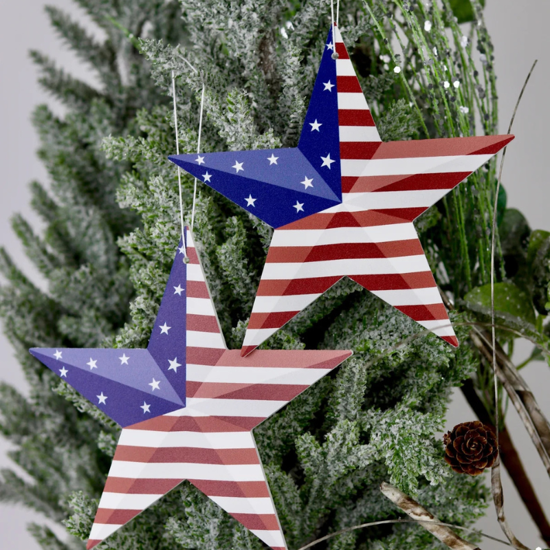 American Flag Star Ornament
