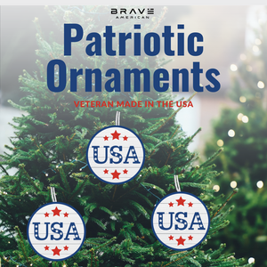 3x Bundle USA Patriotic Ornament