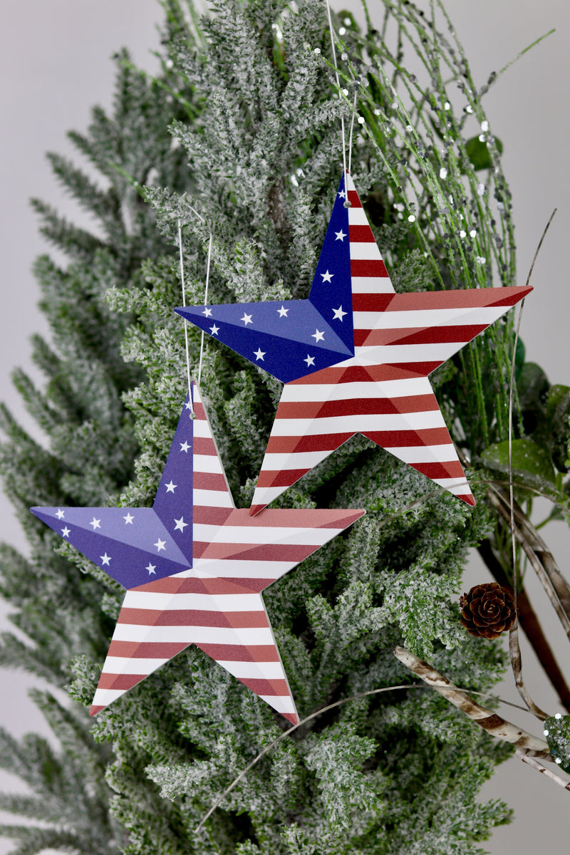 American Flag Star Ornament