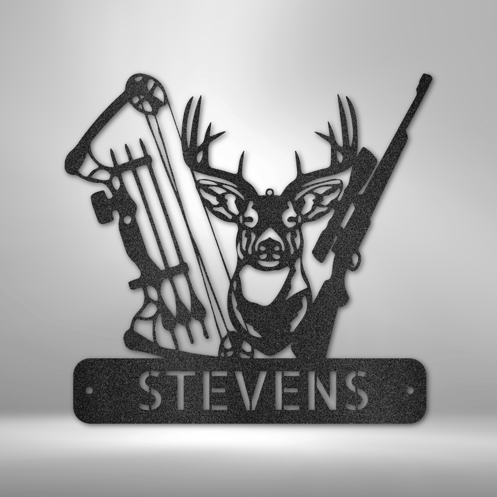 Deer Hunter Monogram - Steel Sign