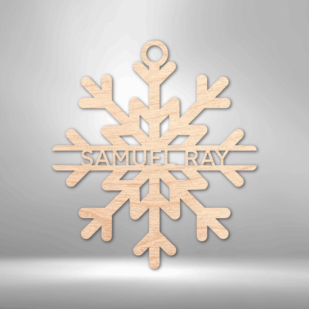 Snowflake Monogram - Wood Ornament