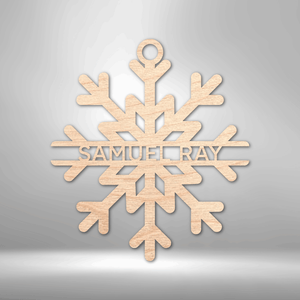 Snowflake Monogram - Wood Ornament