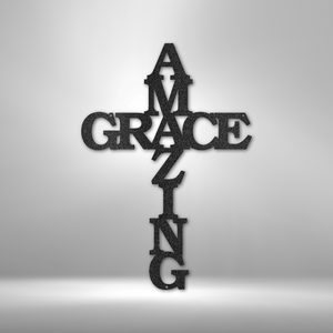 Amazing Grace Cross - Steel Sign