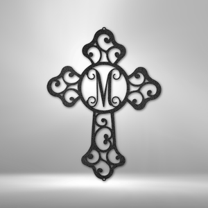 Initial Cross Monogram - Steel Sign