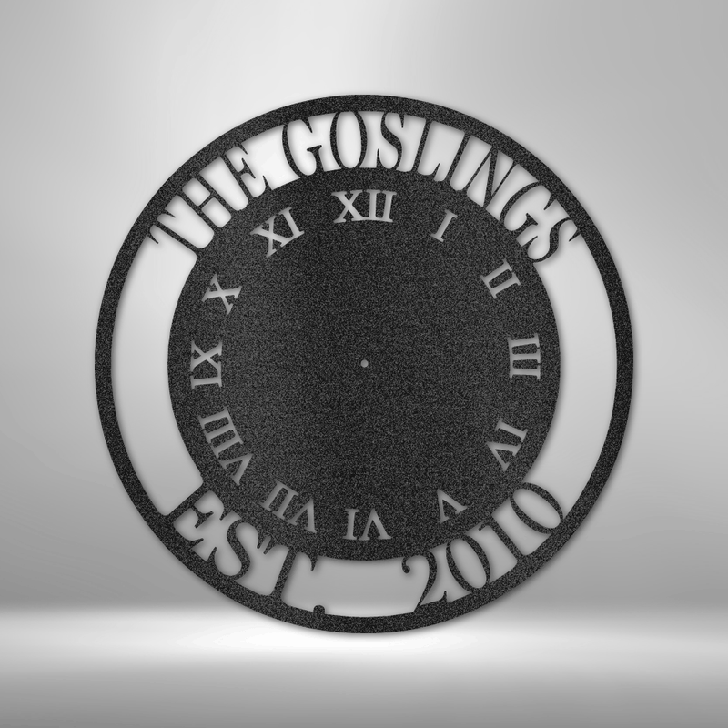 Roman Clock - Steel Sign
