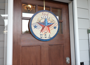 Wooden American Flag + Free Circle Sign