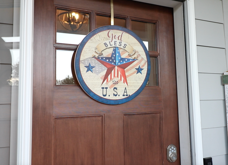 Wooden American Flag + Free Circle Sign